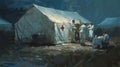 Field Hospital: Evocative Painting of a WWI American Medical Tent