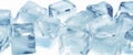 Icy Reflections: A Pile of Ice Cubes on a White Background with Enchanting Mirage