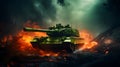 Warfire: Green Camo Army Tank with Fictive Design - Military 3D Illustration