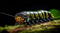 Macro Marvel: AI-Generated Portrait of a Caterpillar on a Branch
