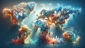 Crystal World: Vibrant Map Adorned with Colorful Crystals