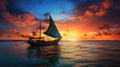 Sunset over the Indian Ocean Royalty Free Stock Photo