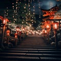 Sparkling Night Scene in Kyoto at Fushimi Inari Shrine