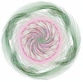 Enchanting Green and Pink Spiral Whorls on White Canvas (AI Generated)