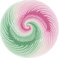 Enchanting Green and Pink Spiral Whorls on White Canvas (AI Generated)