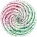 Enchanting Green and Pink Spiral Whorls on White Canvas (AI Generated)