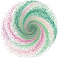 Enchanting Green and Pink Spiral Whorls on White Canvas (AI Generated)