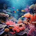 Hyper-realistic underwater scene with soft pastel colors Royalty Free Stock Photo