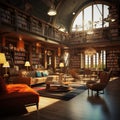 Eclectic Library Interiors