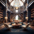 Eclectic Library Interiors