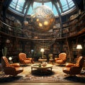 Eclectic Library Interiors