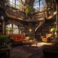 Eclectic Library Interiors