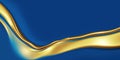 Abstract Deep Blue Goo Splash with Minimalist Gold Shimmer Dynamic Contemporary Background for Digital Art Posters or