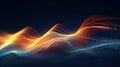 Futuristic Neon Symphony: Abstract Background with Dynamic Orange and Blue Wave Lines Royalty Free Stock Photo