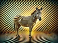 Retro Zebra Optical Illusion Background A Dynamic Zigzag Pattern with Wavy Brush Strokes Perfect for Abstract Art