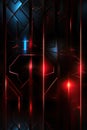 futuristic 3d holographic lines and creative black and red symmetry dimension background