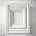Double-Frame Elegance: White-on-White Canvas Royalty Free Stock Photo