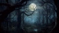 Mystical allure of a moonlit forest