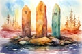 Mystic rune stones, imbued with ancient knowledge and prophetic visions - Generative AI