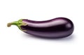 Nature\'s Bounty: Single Ripe Eggplant on White Background