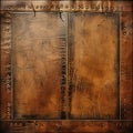 Retro artwork showcasing weathered leather texture with vintage vibe