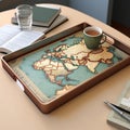 Vintage World Map Paper Tray