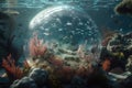 Oceanic Beauty: Stunning 8k Concept Art of Submerged World with Shimmering Globe and Sparkling Coral