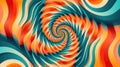 Immerse yourself in a retro groovy psychedelic optical illusion background. Ai Generated