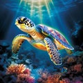 Tranquil Depths - Majestic Ancient Sea Turtle Wallpaper