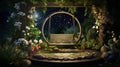 Tranquil Garden Oasis: Astral Projection in Serene Swing Royalty Free Stock Photo