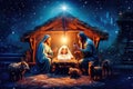 Nativity Scene The Arrival of Christ - Generative AI