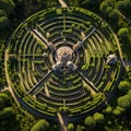 Aerial Oasis: Mesmerizing Garden Maze from Above