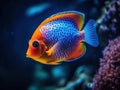 Beautiful and colorful tropical fish underwater created with Generative AI