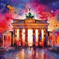 Surreal fusion of iconic landmarks in Berlin