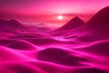 Exploring the Surreal Gradient of Magenta-Pink Satin Texture with Unpredictable and Chaotic Folds with Generative AI