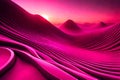 Whimsical Waves of Magenta-Pink: Surreal Satin Texture with Unpredictable and Chaotic Folds with Generative AI