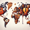 Musical Cartography: World Map Harmonized with Instruments