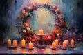 Candlelit Advent Wreaths - Generative AI