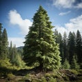 pine trees in the forest. Fir Trees The most common type of Christmas tree,