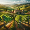 Vineyard Bliss: Picturesque Landscape of Rolling Vineyards
