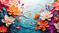 Abstract Background Art with Flowers. Floral Abstraction for Background. Artistic Flower Infusion in Abstract Backdrop.