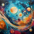 Cosmic Overture: A symphony of abstract elements in cosmic harmony