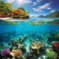 Underwater Oasis: A Coral Haven in Full Bloom Royalty Free Stock Photo