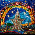 Panoramic Mosaic Art Reflecting Interfaith Harmony during the Holiday Season Royalty Free Stock Photo