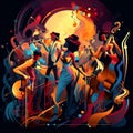 Surreal Jazz Band in Art Deco Style