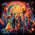 Surreal Jazz Band in Art Deco Style