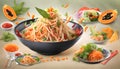 Papaya Salad Fiesta: Zesty Thai Delight Royalty Free Stock Photo