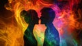 Passionate Radiance: Couple's Heatmap Harmony