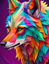 Colorful wolf graffiti art wild burst of creativity