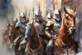 Noble knights clad in shining armor - Generative AI